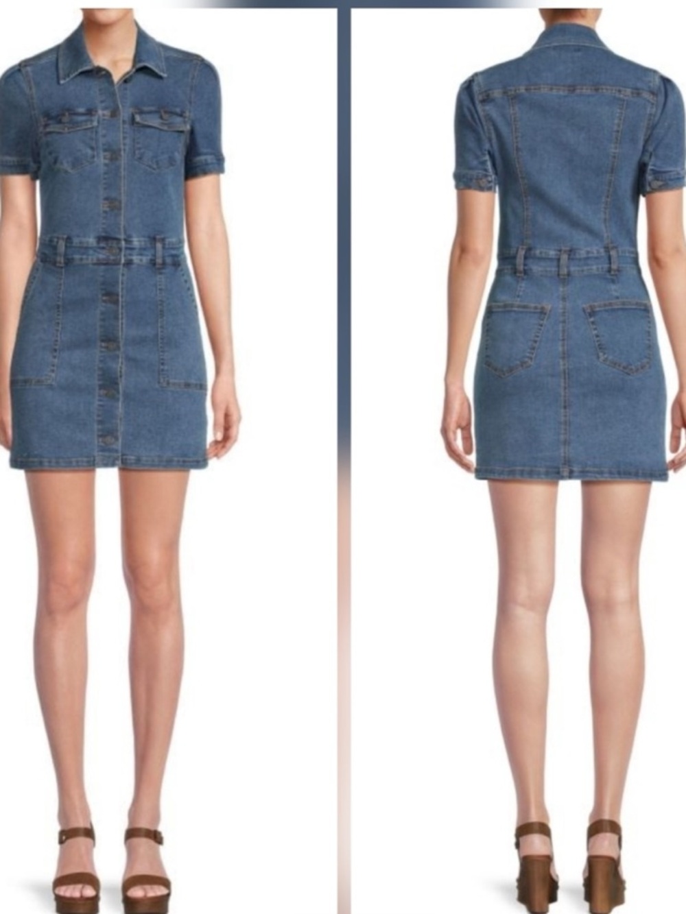 Habitual Denim Dress in Blue - Size S